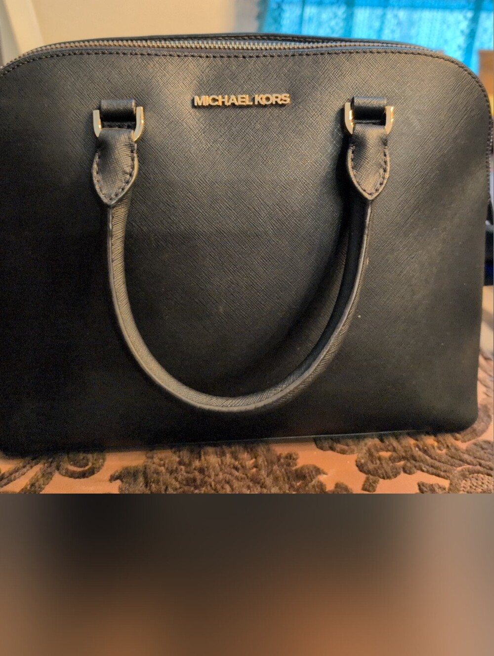 Michael Kors Jet Set Travel Large Black Saffiano Leather Satchel Tote Handbag